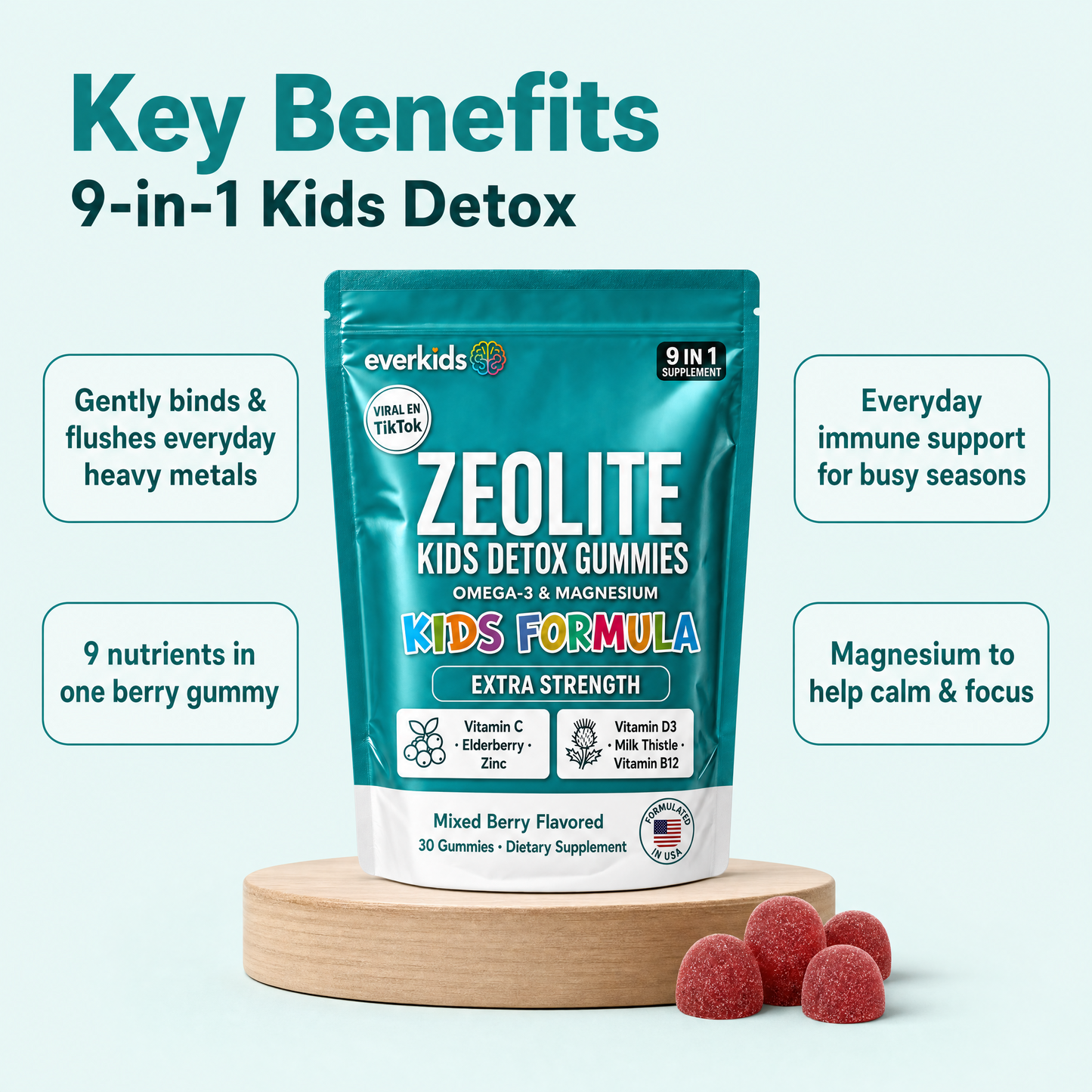 Zeolite Detox Gummies – Plant-Based Gelatin
